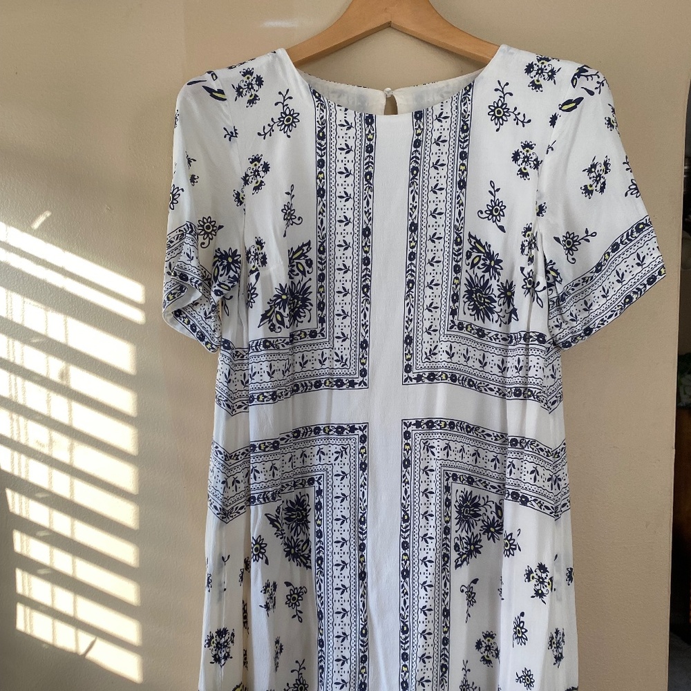 Loft, white floral spring dress